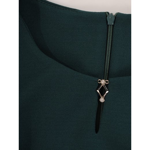 Sukienka Modbis z długimi rękawami elegancka midi wieczorowa dzianinowa