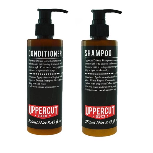 Uppercut Deluxe Shampoo and Conditioner | Zestaw do pielęgnacji męskich włosów: szampon 250ml + odżywka 250ml