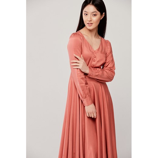Sukienka Aura wiskoza z rayonem – pudroworóżowa 32 różowy  Marie Zélie 42  wyprzedaż 