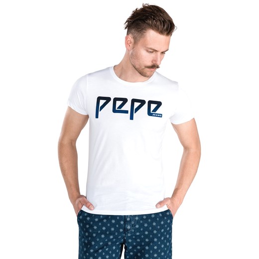 T-shirt męski Pepe Jeans z krótkim rękawem biały na wiosnę 