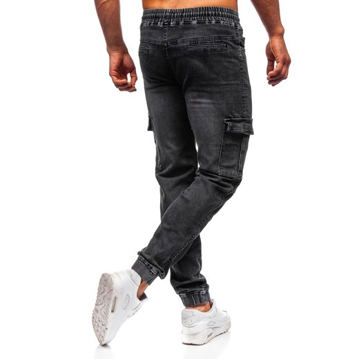 Spodnie jeansowe joggery męskie czarne Denley HY622 Denley  2XL promocja  