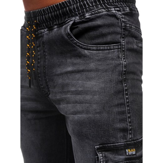 Spodnie jeansowe joggery męskie czarne Denley HY622 Denley  XL okazja  