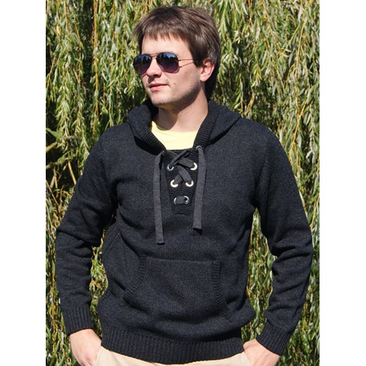 Sweter męski czarny M. Lasota zimowy w stylu młodzieżowym 