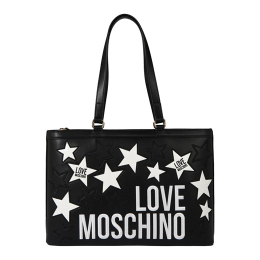 Shopper bag Love Moschino ze skóry na wakacje duża 