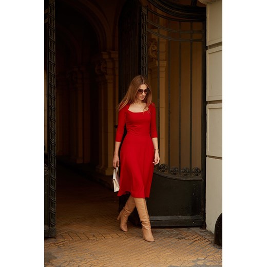 BELLISSIMA czerwona - sukienka midi  Risk Made In Warsaw S okazyjna cena  