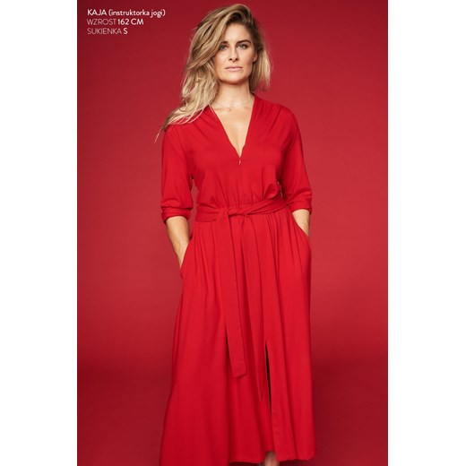 LIBERTY DRESS czerwona - sukienka midi Risk Made In Warsaw  S 
