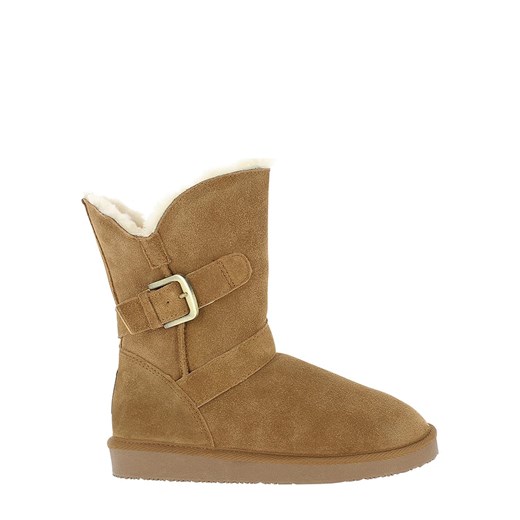 Gooce Skórzane kozaki zimowe &quot;Blume&quot; w kolorze jasnobrązowym