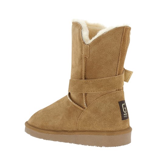 Gooce Skórzane kozaki zimowe &quot;Blume&quot; w kolorze jasnobrązowym