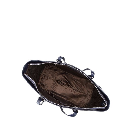 Skórzana torebka w kolorze granatowym - (W)29 x (G)15 cm