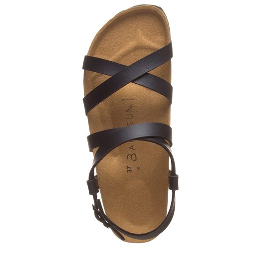 Backsun sandały damskie casual z klamrą bez obcasa ze skóry płaskie 