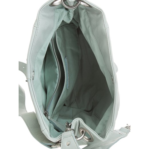 Skórzana torebka "Crystal O8" w kolorze błękitnym - 33 x 29 x 15 cm
