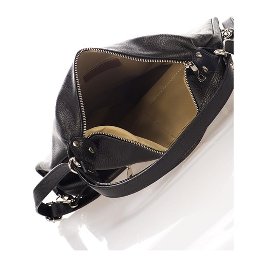 Skórzana torebka "Gattinara" w kolorze czarnym - 38 x 37 x 18 cm