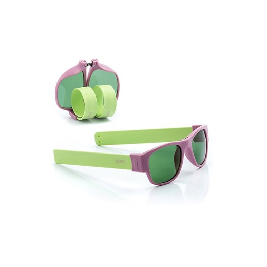 Zwijane okulary przeciwsłoneczne "PA6" w kolorze zielono-różowym