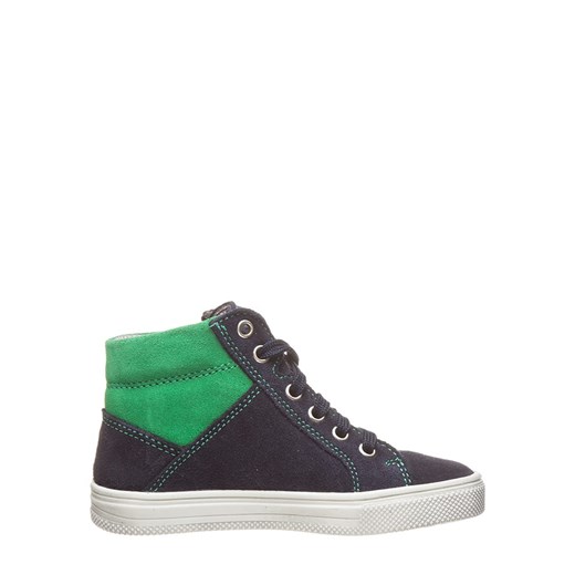 Skórzane sneakersy w kolorze granatowo-zielonym