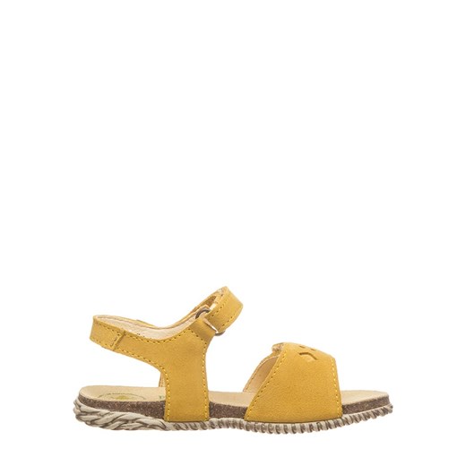 Skórzane sandały w kolorze żółtym