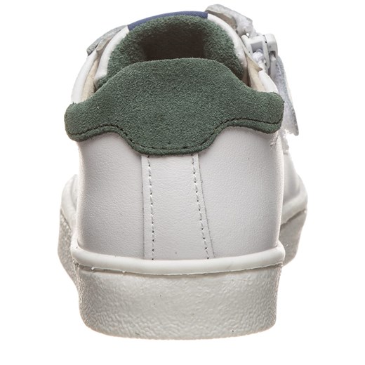 Skórzane sneakersy w kolorze biało-zielonym