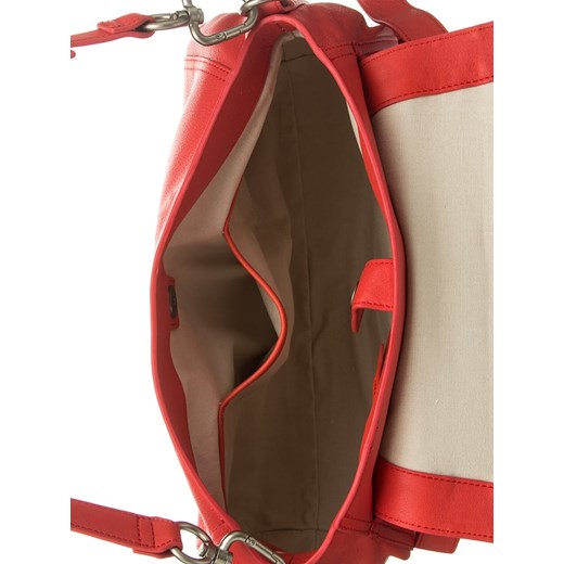 Skórzana torebka "Dinard" w kolorze czerwonym - 32 x 28 x 12 cm