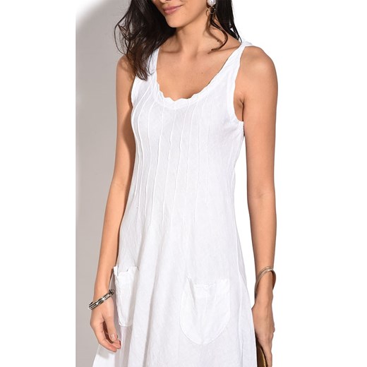 Sukienka biała Le Jardin Du Lin bez wzorów oversize luźna 