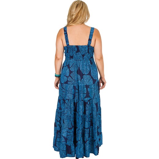 Sukienka niebieska Aller Simplement luźna na spacer na ramiączkach z dekoltem v 