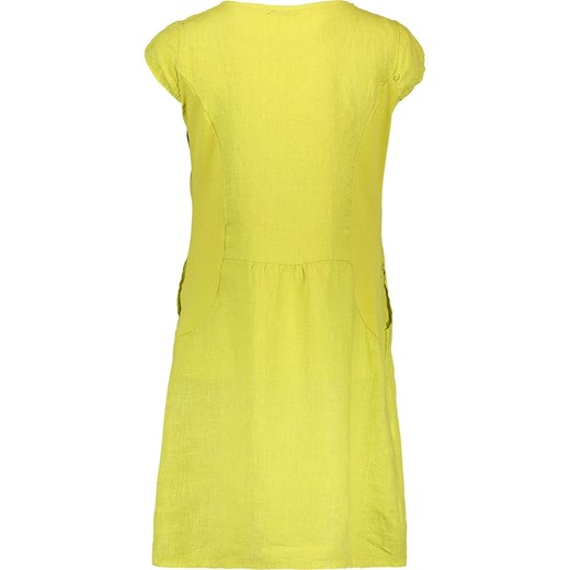 Sukienka Linen Collection z krótkimi rękawami na co dzień trapezowa lniana bez wzorów mini