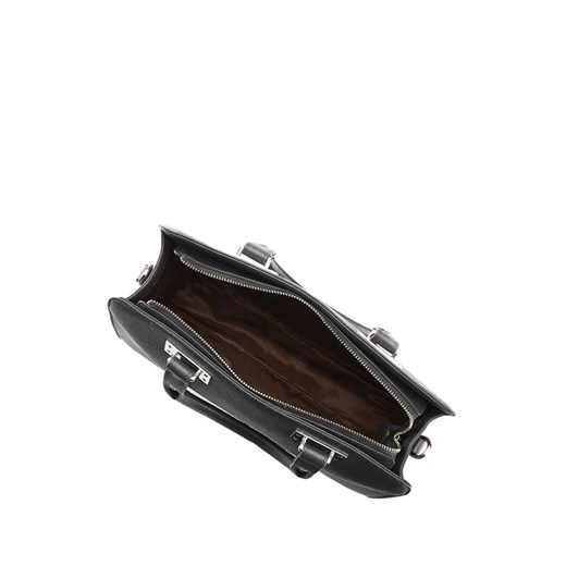Skórzana torebka w kolorze czarnym - (W)25 x (G)10 cm