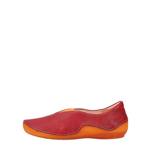 Skórzane slippersy "Kapsl" w kolorze czerwono-pomarańczowym