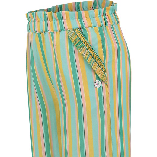 Spodnie "Bluefield" w kolorze zielono-żółto-jasnoróżowym