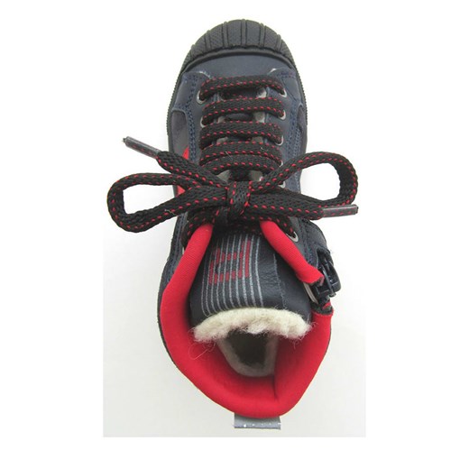 Skórzane sneakersy w kolorze granatowym