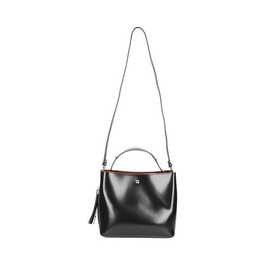 Skórzana torebka w kolorze czarnym - (S)24 x (W)21,5 x (G)10,5 cm
