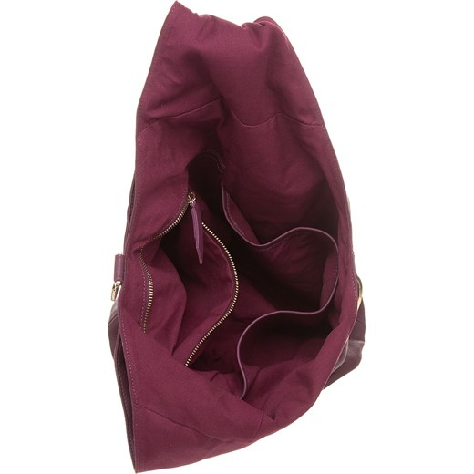 Skórzana torebka w kolorze fioletowym - 40 x 30 x 25 cm