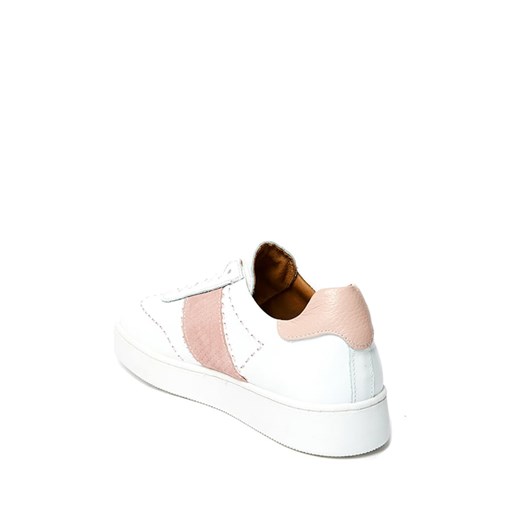 Skórzane sneakersy w kolorze biało-jasnoróżowym
