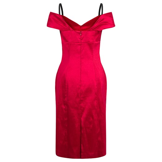 Sukienka Apart mini z odkrytymi ramionami w serek zimowa elegancka 