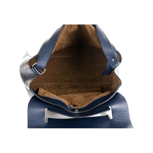 Skórzana torebka w kolorze niebieskim - 33 x 30 x 16 cm