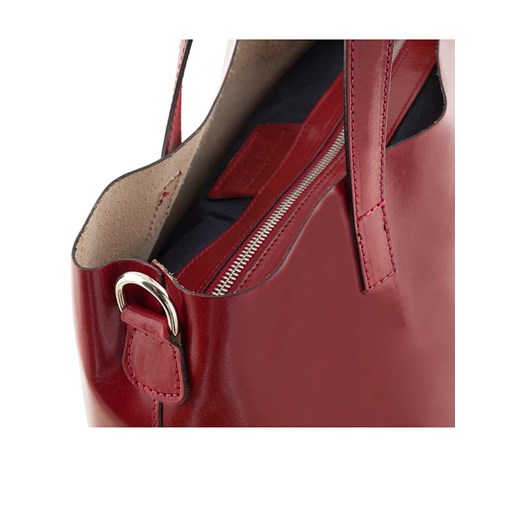 Skórzana torebka "Trapani" w kolorze czerwonym - 32 x 34 x 14 cm