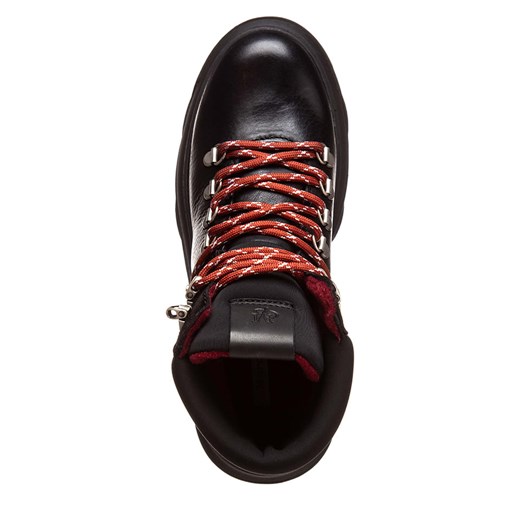 Buty sportowe damskie Marc O'polo Shoes na jesień czarne skórzane sznurowane na platformie 