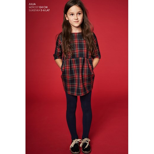 MAŁA SZARA FOR KIDS krata czerwona - sukienka dla dzieci Risk Made In Warsaw 3 - 4 lata