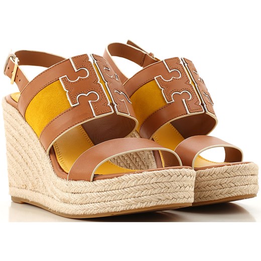 Tory Burch Buty na Koturnie dla Kobiet Na Wyprzedaży, brązowa skóra, Skóra, 2019, 37 40