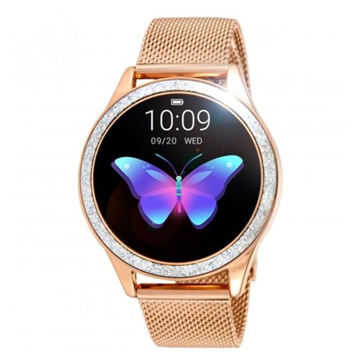 Różowozłoty smartwatch damski Rubicon z błyszczącym pierścieniem RNBE45RIBX05AX Rubicon   okazja otozegarki 