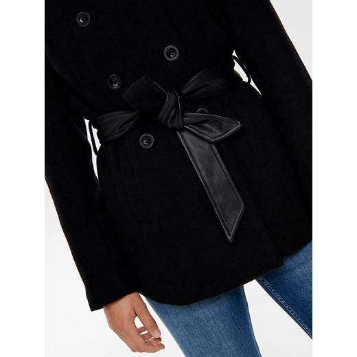Płaszcz wełniany "Lisa" w kolorze czarnym