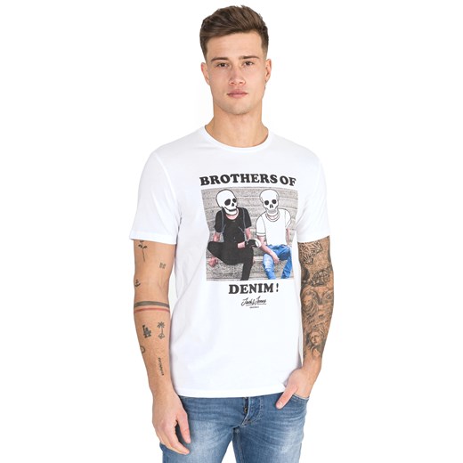 T-shirt męski Jack & Jones w stylu młodzieżowym w nadruki 