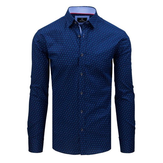 Koszula męska PREMIUM z długim rękawem niebieska (dx1801)  Dstreet XL okazja  