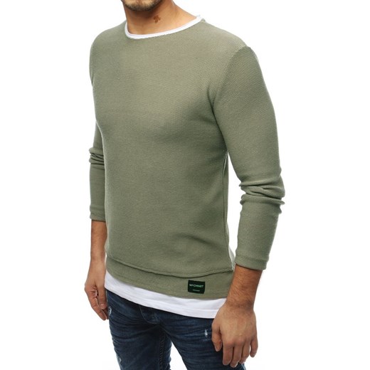 Sweter męski khaki (wx1457) Dstreet  XL  promocyjna cena 