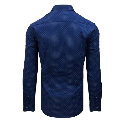 Koszula męska PREMIUM z długim rękawem niebieska (dx1793)  Dstreet L okazyjna cena  