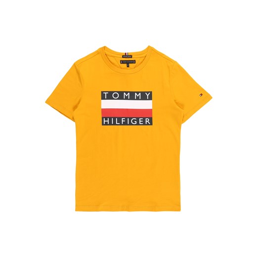 T-shirt chłopięce żółty Tommy Hilfiger z krótkimi rękawami na lato 