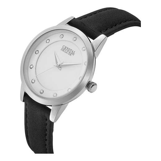 Zegarek kwarcowy "Coralie" w kolorze czarno-srebrno-białym Crystal Deluxe  OneSize promocja Limango Polska 