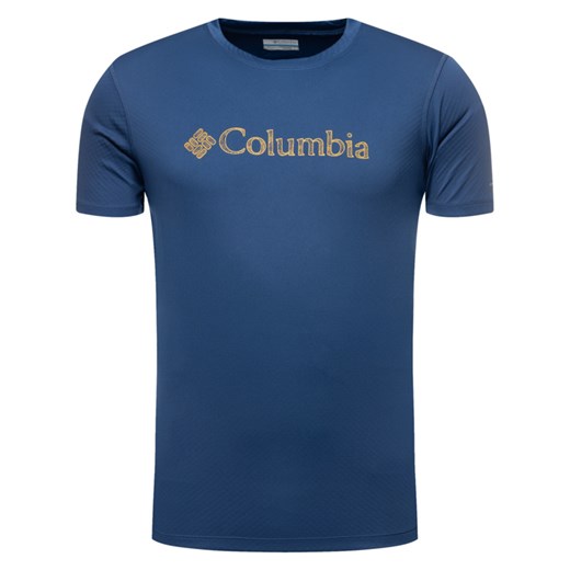 T-shirt męski Columbia niebieski z krótkimi rękawami 
