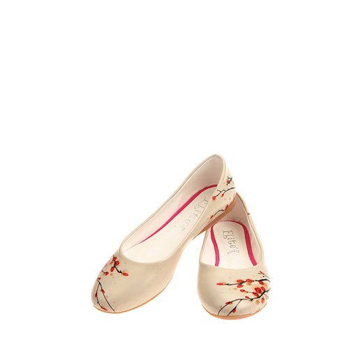 Goby Skórzane baleriny w kolorze beżowym