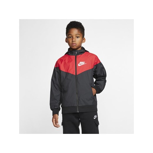 Kurtka dla dużych dzieci (chłopców) Nike Sportswear Windrunner - Czerń