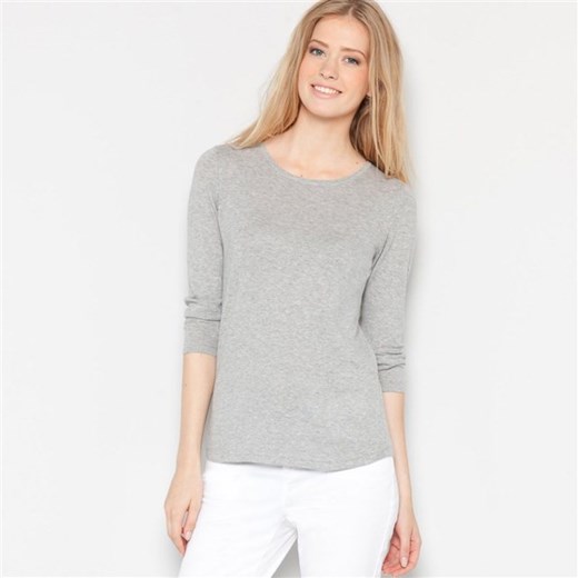 Sweter z okrągłym dekoltem, cienki, 100% bawełny la-redoute-pl bialy bawełniane