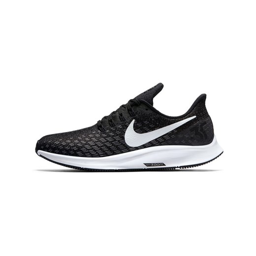 Buty sportowe damskie Nike dla biegaczy zoom czarne bez wzorów sznurowane 